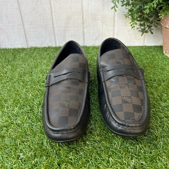 Black /brown Penny Loafers Checked design men size 41 US 8  display picture 1